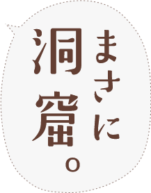 まさに洞窟。