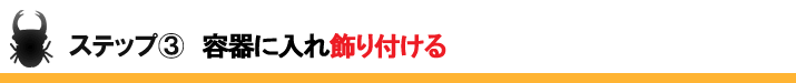 ステップ③「容器に入れ飾り付ける」